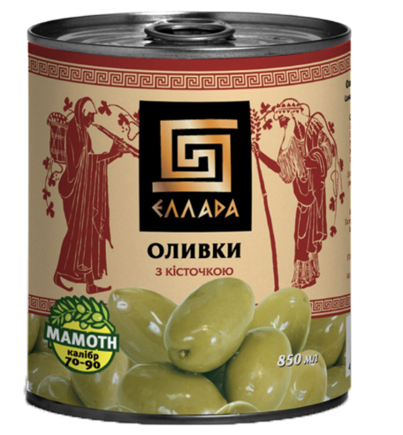 Оливки зел Ellada Mamoth з/к 850мл